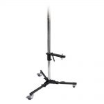 Steel column studio roller stand with sliding arm